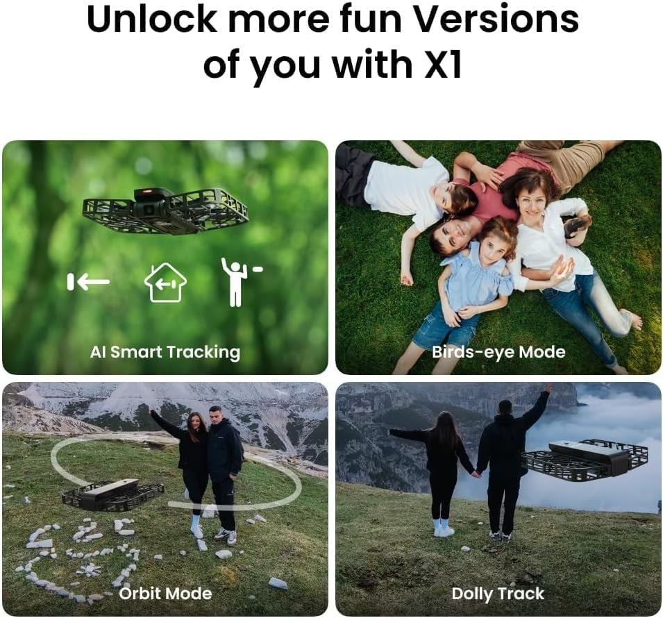 2.7K HDR Foldable Self-Flying Drone with Follow-Me Mode & Palm Takeoff