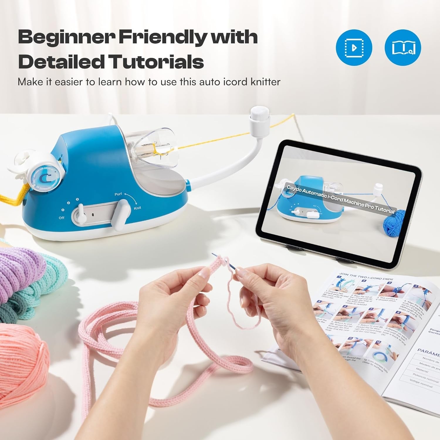 Electric iCord Knitting Machine Automatic Cord Maker Fast DIY Craft Tool