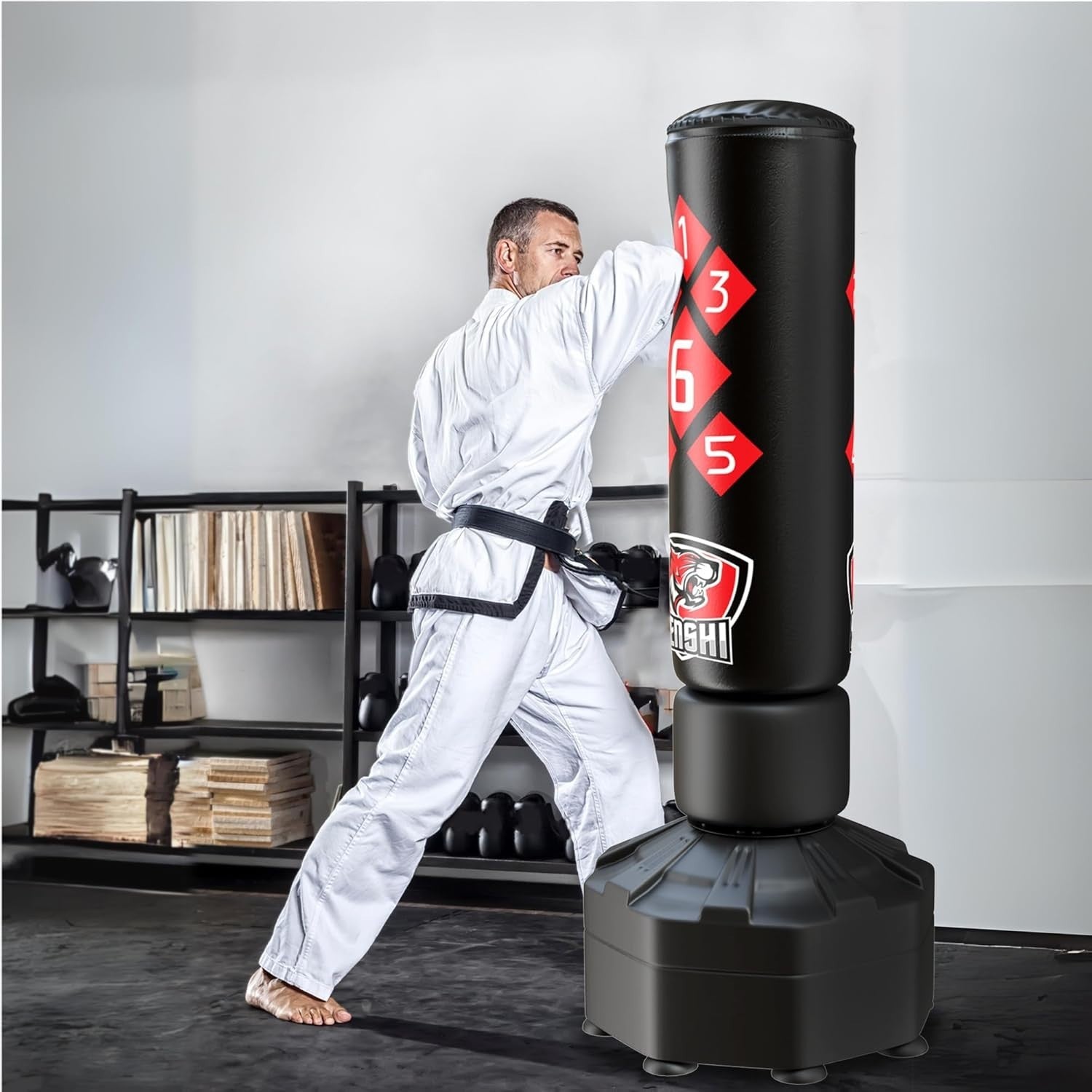 6ft Free Standing Heavy Punch Bag 150KG Filled MMA Kickboxing Kit