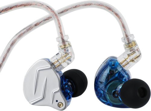 Blue Metal Hybrid Earphones 1BA+1DD HiFi Dual Driver Detachable Cable