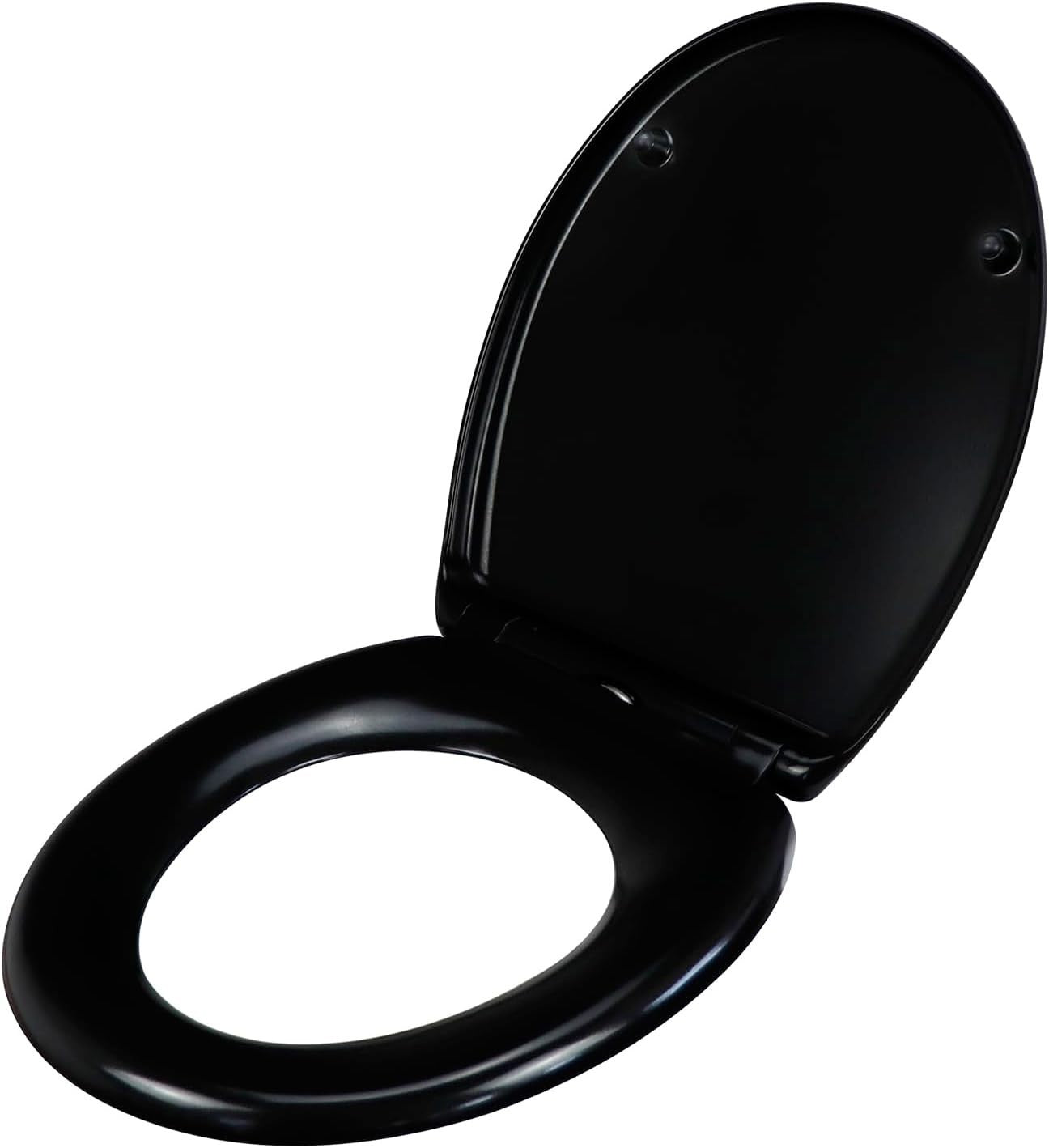 Black Duroplast Toilet Seat Soft Close Quick Release Top Fix 45x37cm