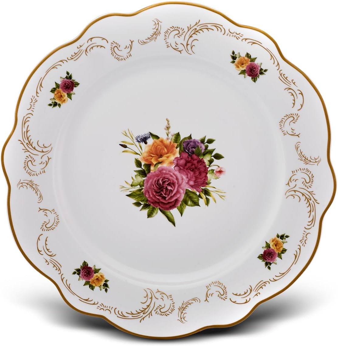 24pc Bone China Dinner Set Floral Plates Bowls Vintage Style for 6