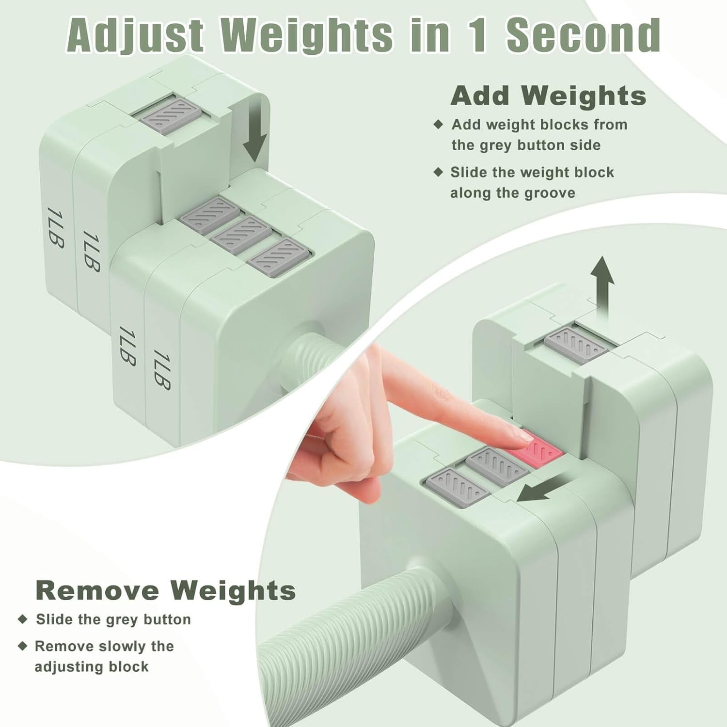 Adjustable Dumbbells Set 5-in-1 3–11LB Each Quick Change Home Weights