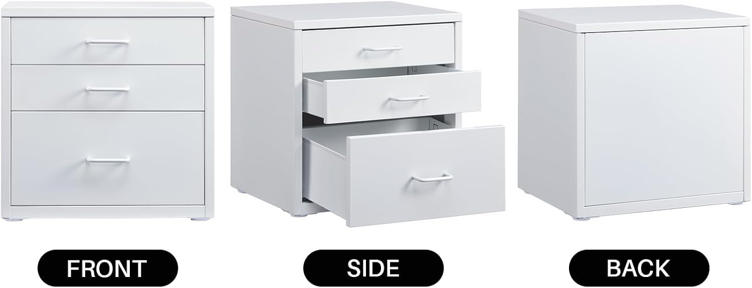 Desktop A4 File Cabinet 3 Drawer Metal Office Storage Organizer Unit