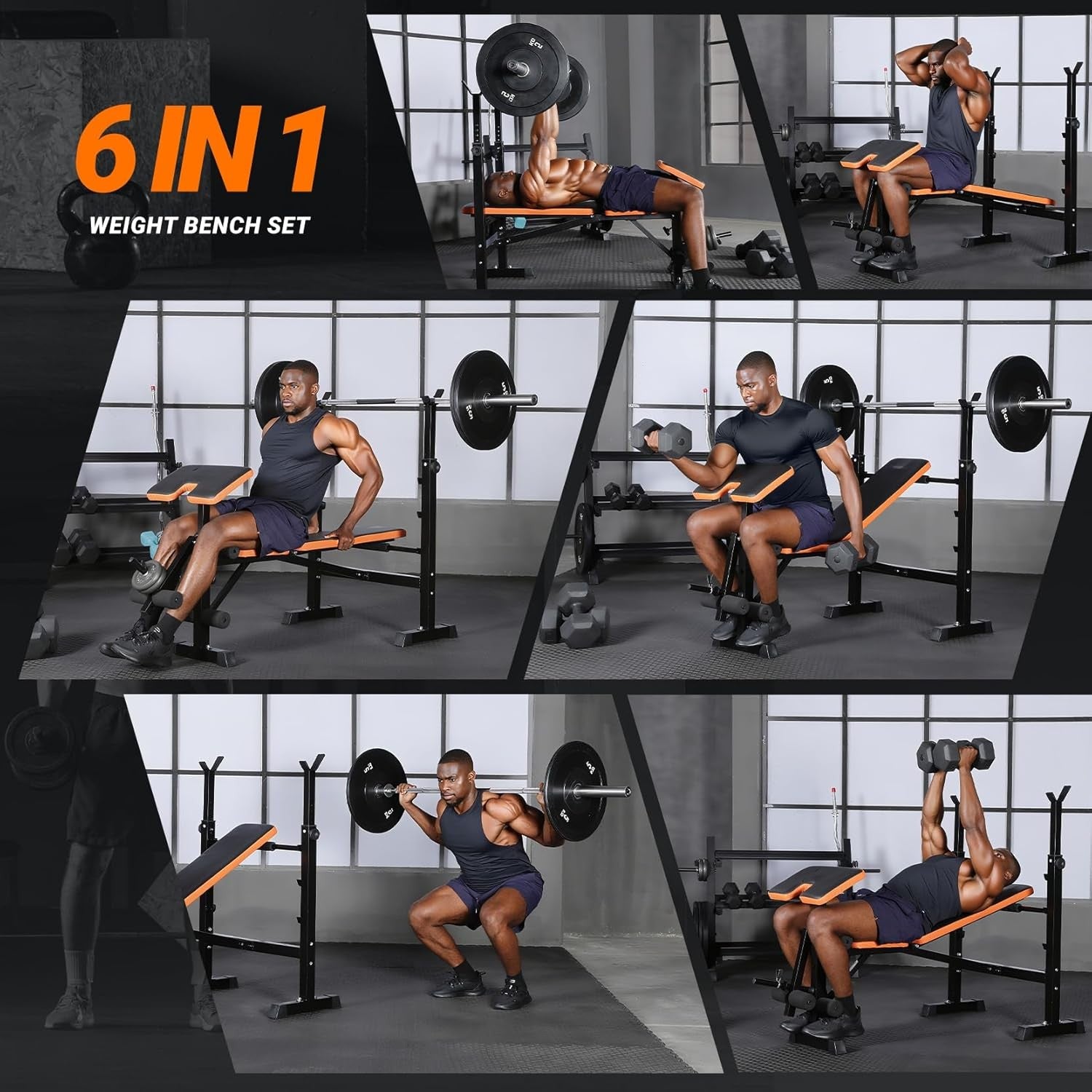 Multi Function Weight Bench Leg Press Squat Rack Home Gym