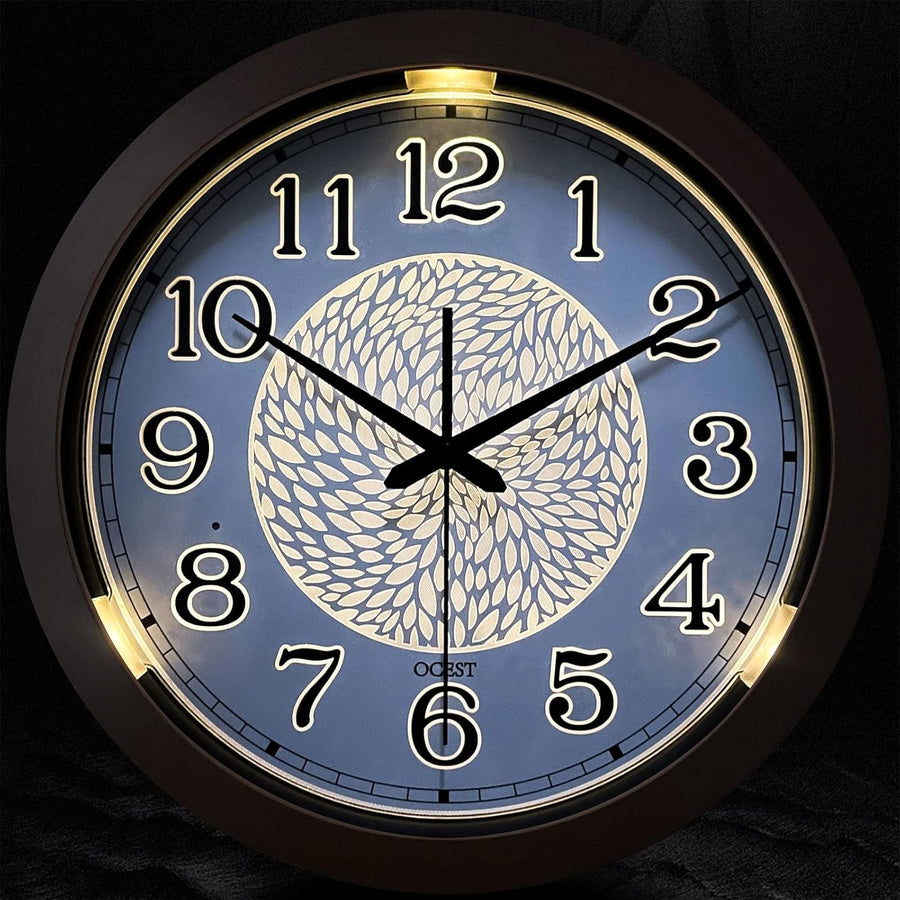 Luminous LED Wall Clock 13cm Silent Glow-in-Dark Large Display Bedroom Home Deco