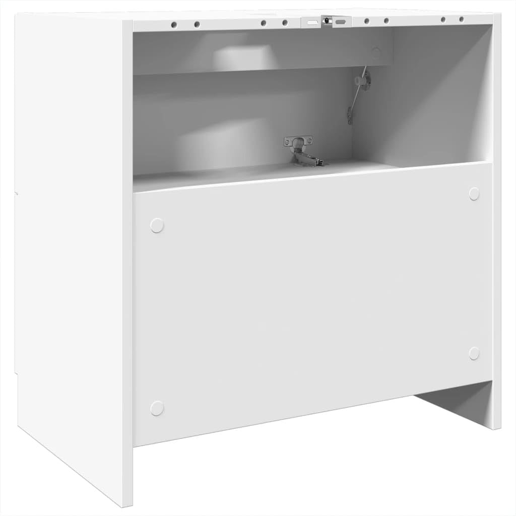 White Bathroom Sink Cabinet 59x37x59cm Modern Under Sink Storage Unit