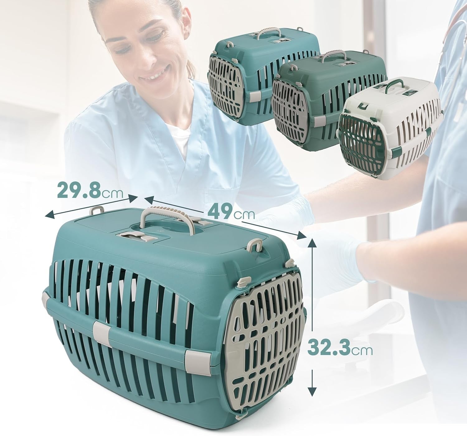 Cat Carrier Box for Travel – Secure Dual Door Crate for Cats & Small Dogs