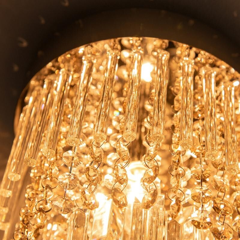 Modern 82cm Crystal Raindrop Chandelier Ceiling Light E14 5 Bulb Luxury Fixture