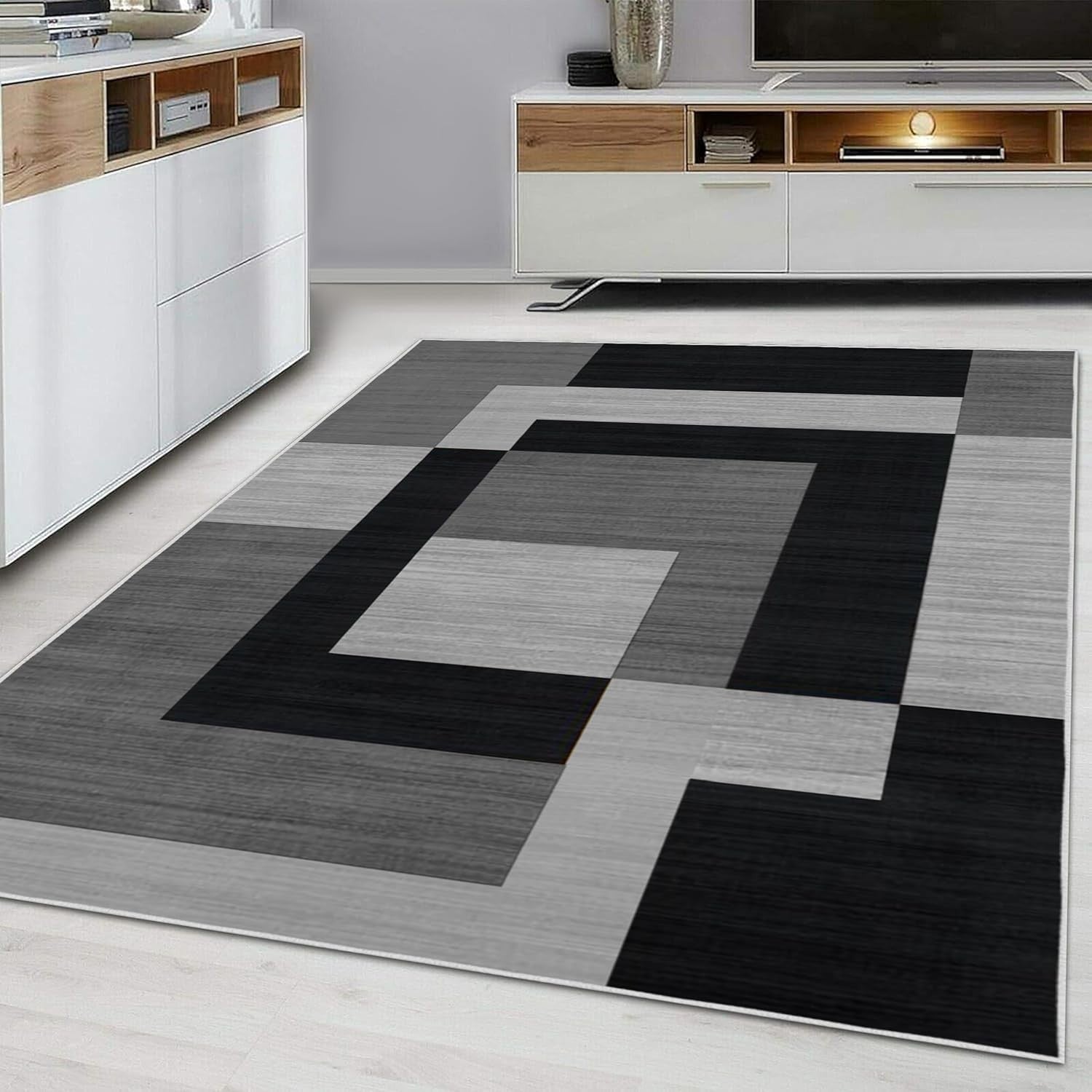 Large Geometric Modern Area Rug Soft Touch Non-Shedding Floor Carpet 120x170cm