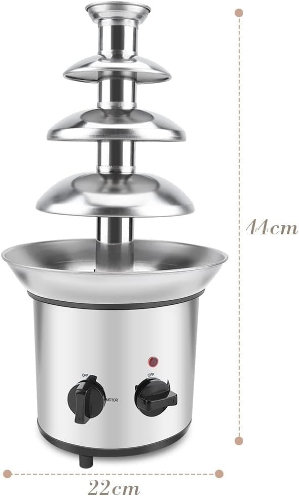 4 Tier Chocolate Fountain Machine 170W Electric Fondue Melter UK