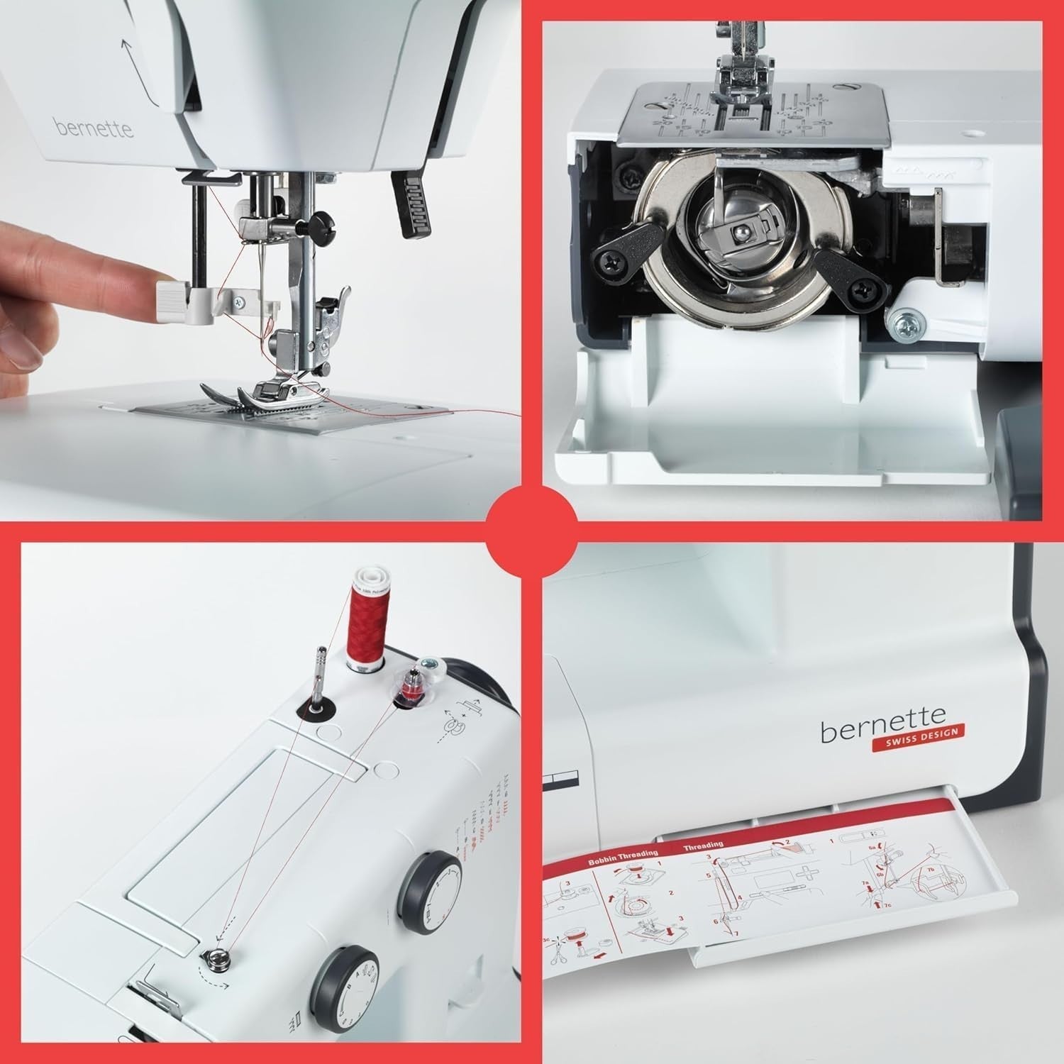Sewing Machine 15 Stitch Patterns 5mm Width 4 Step Buttonhole