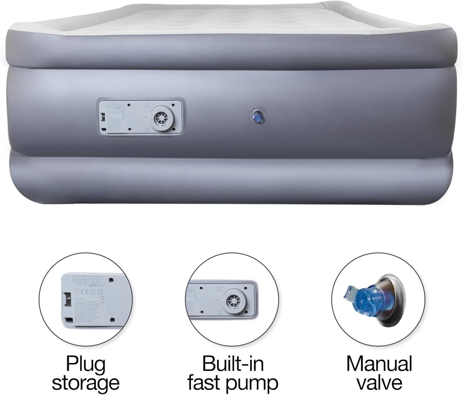 Double Inflatable Air Mattress 205x150x50cm Built-In Pump Waterproof Bed