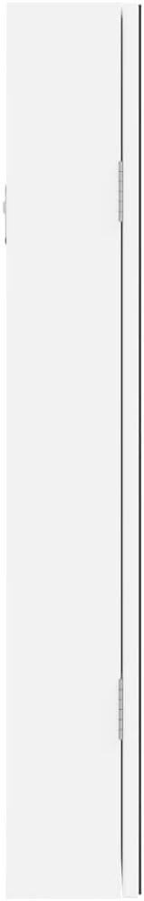 Wall Mounted LED Mirror Jewelry Cabinet Lockable Organizer Storage White