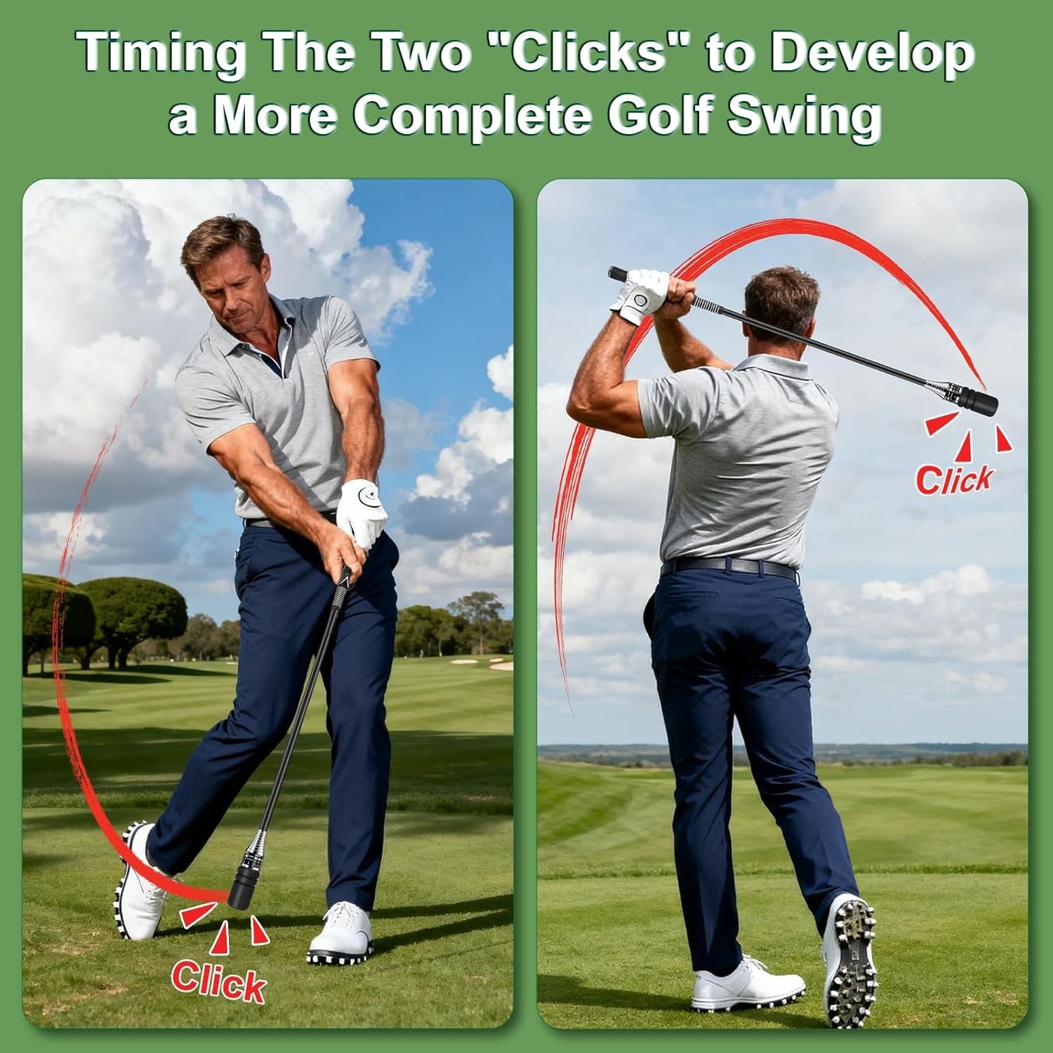 Adjustable Golf Swing Speed Trainer Click Stick Right Hand