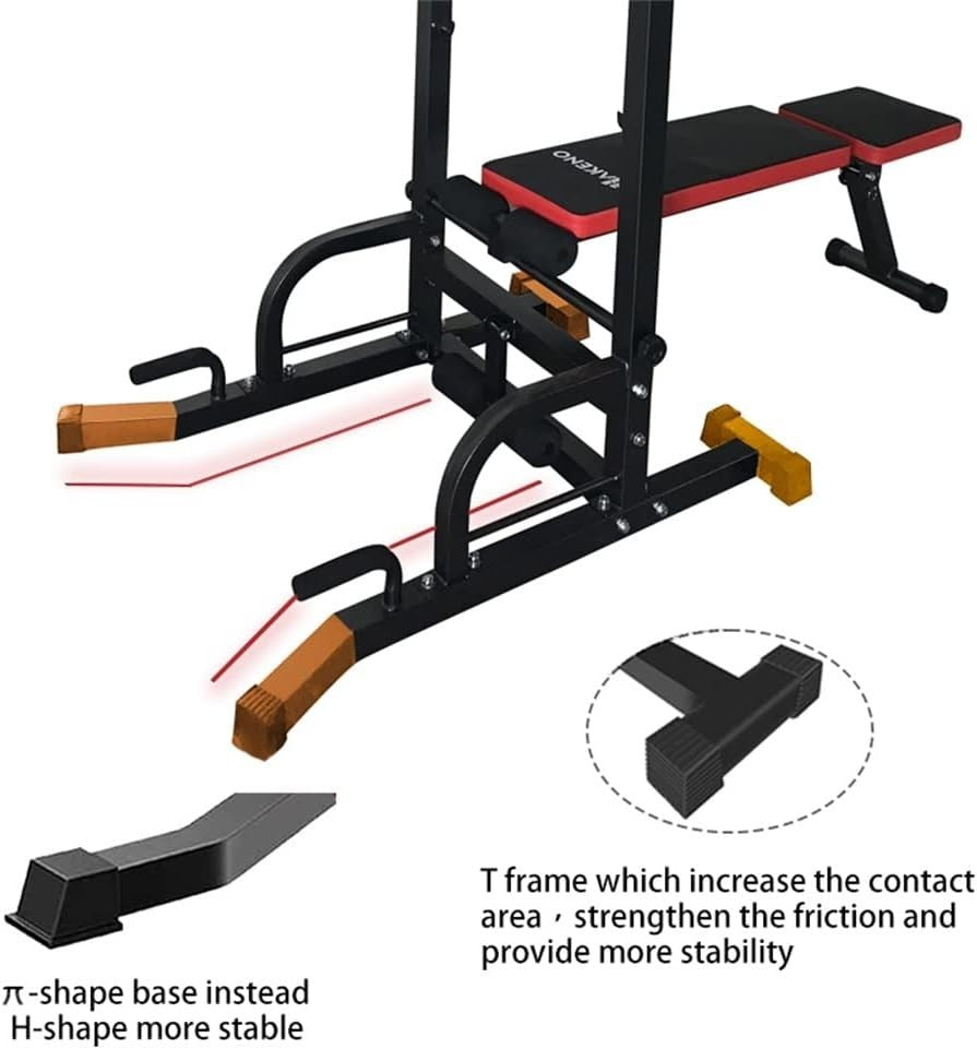 Black Multifunction Power Tower Dip Station Pull-Up Bench Home Gym 550lbBlack Mu