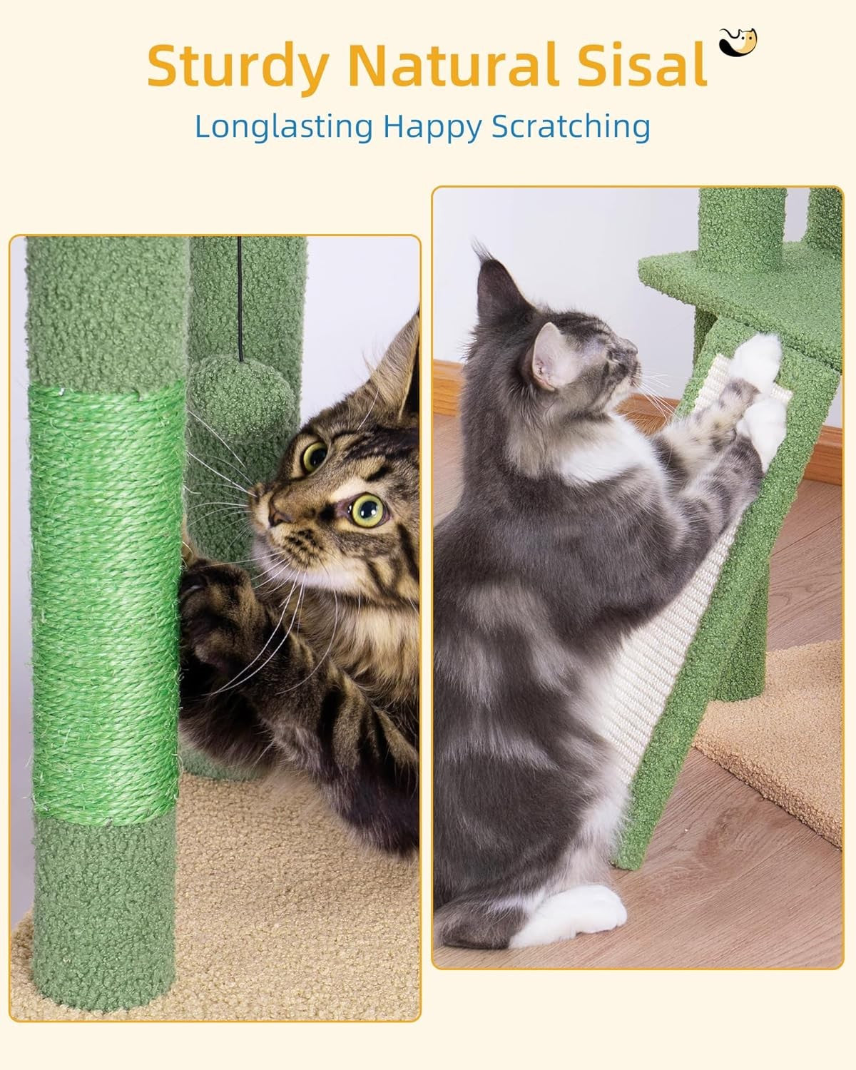 Floor to Ceiling Cat Tree 220–274cm Adjustable Tall Cat Tower Hammock Condo
