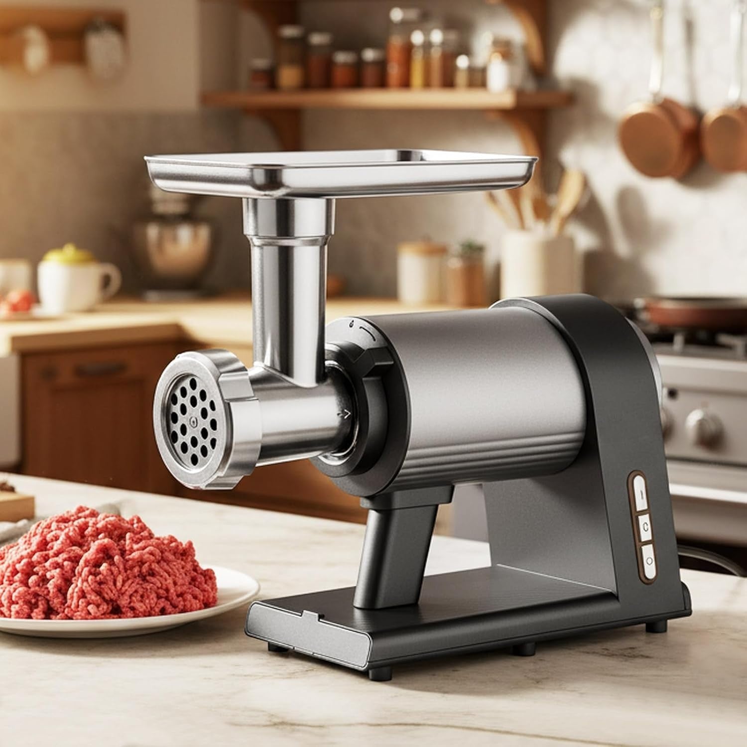 2000W Electric Meat Grinder Sausage Maker 3 Plates Kibbe Kit