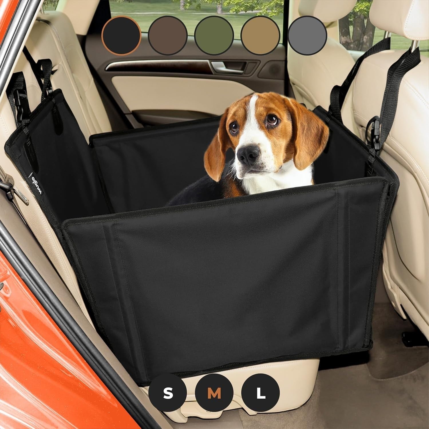 Extra Stable Dog Car Seat Waterproof Booster Bed Back Seat Up to 18kg