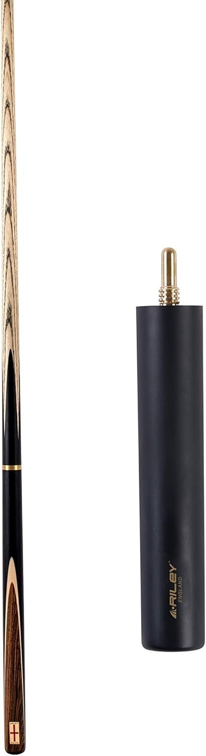 57" 3/4 Cut Snooker Cue Hand Spliced Ebony 9.5mm Tip Hard Case Set