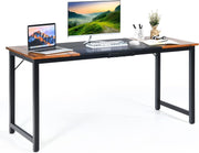 160x60cm Industrial Writing Desk Rustic Brown Office Table w/Metal Frame