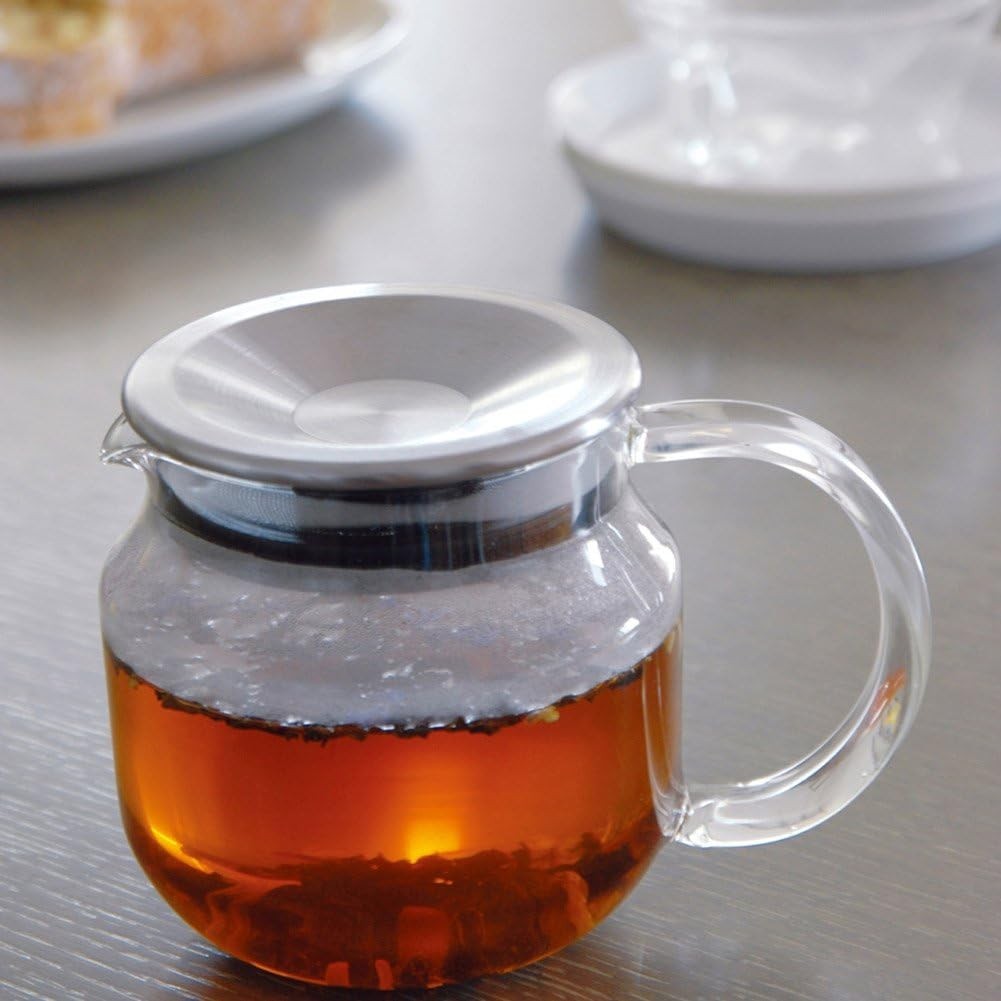 Glass Teapot 620ml with Stainless Steel Infuser One Touch Tea Brewer
