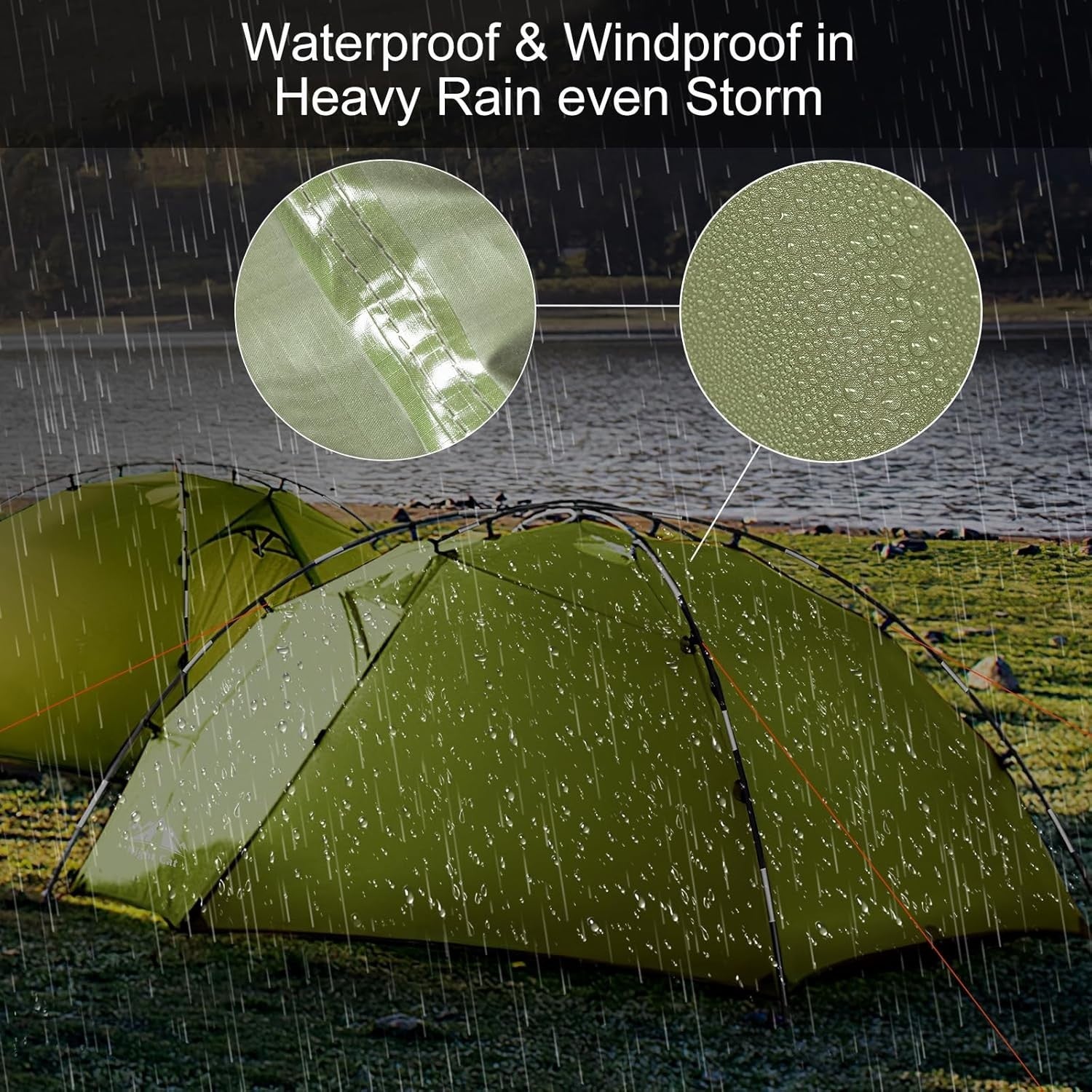 2 Man Waterproof Tent Double Layer Hiking Camping Easy Pitch Lightweight