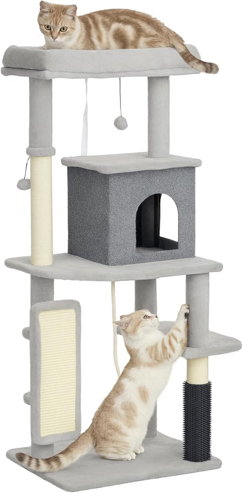 Cat Tree Tower 132cm Multi Level Scratching Condo Bed Indoor Climber
