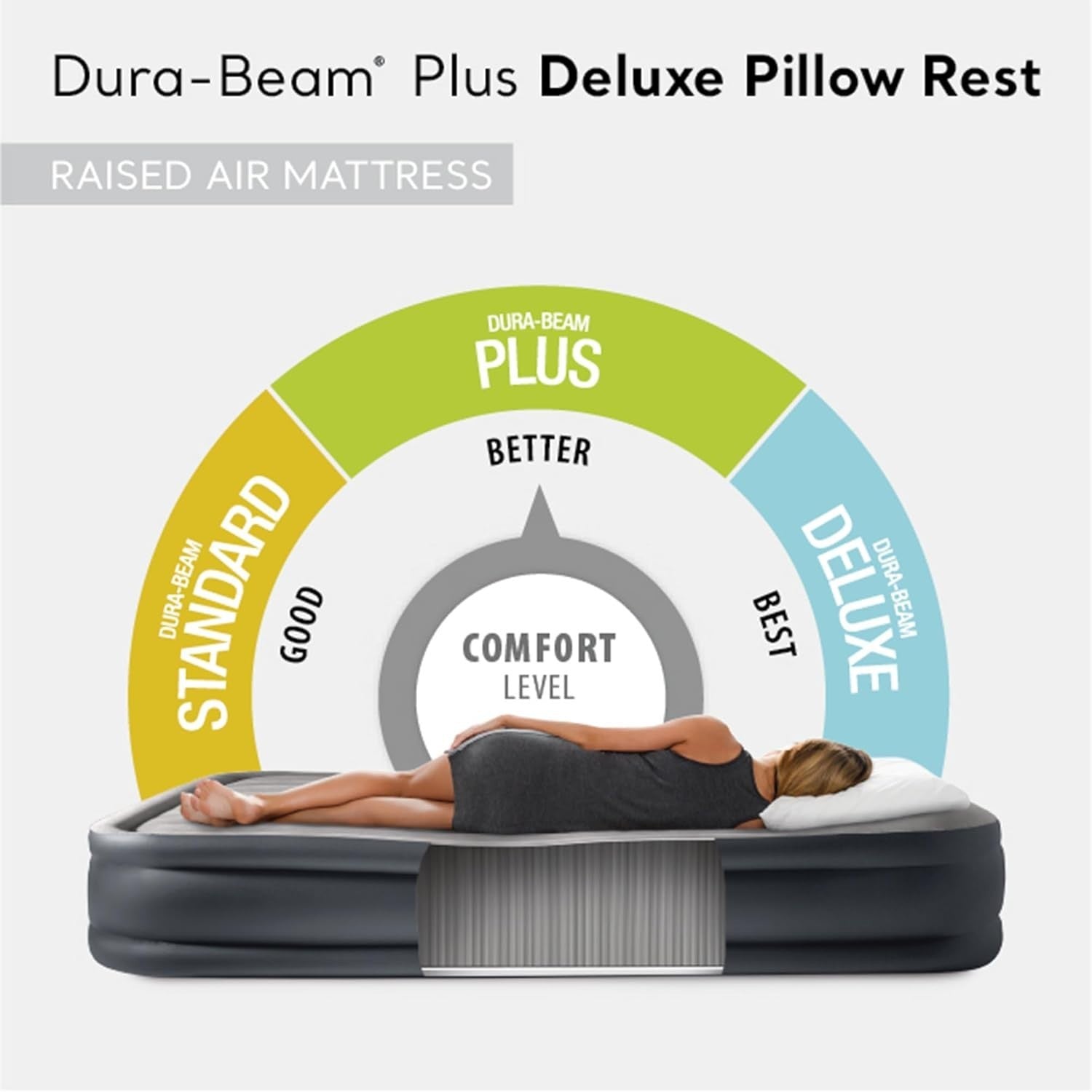 Twin Inflatable Air Mattress with Built-In Pump & Pillow 190x99x42cm