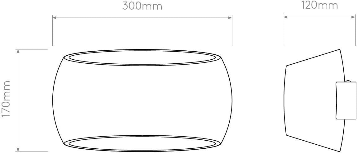 Modern Plaster Wall Light 12W LED Up Down Indoor Fixture White