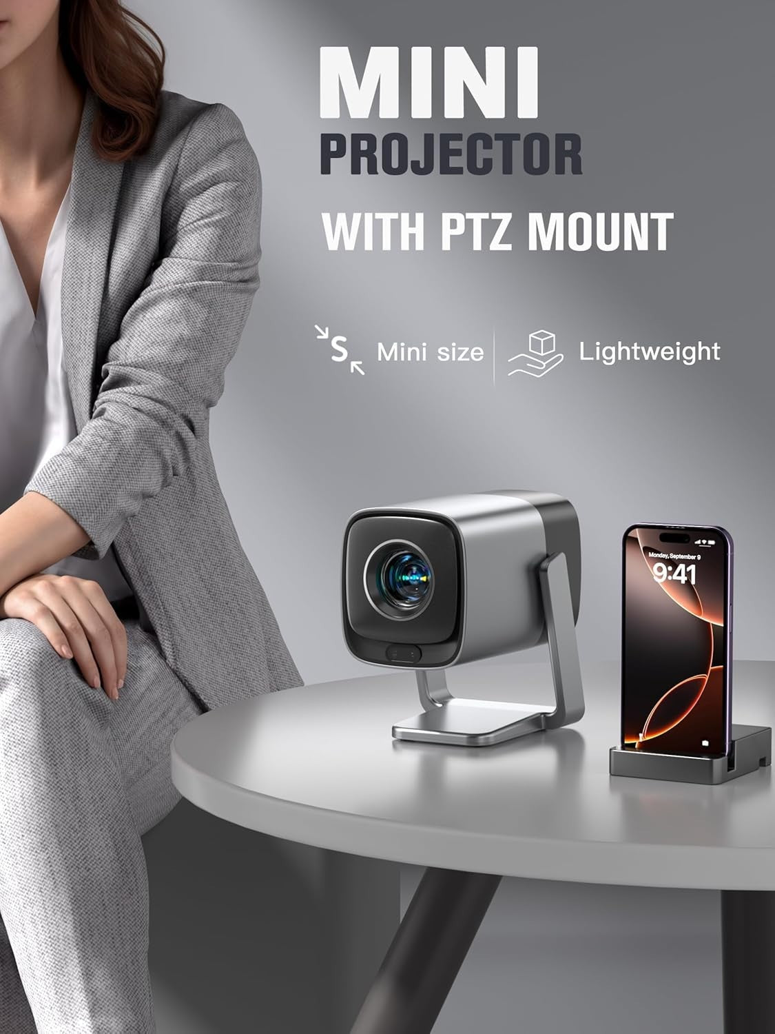 Mini Smart 1080P Projector Netflix WiFi 6 Bluetooth Auto Focus
