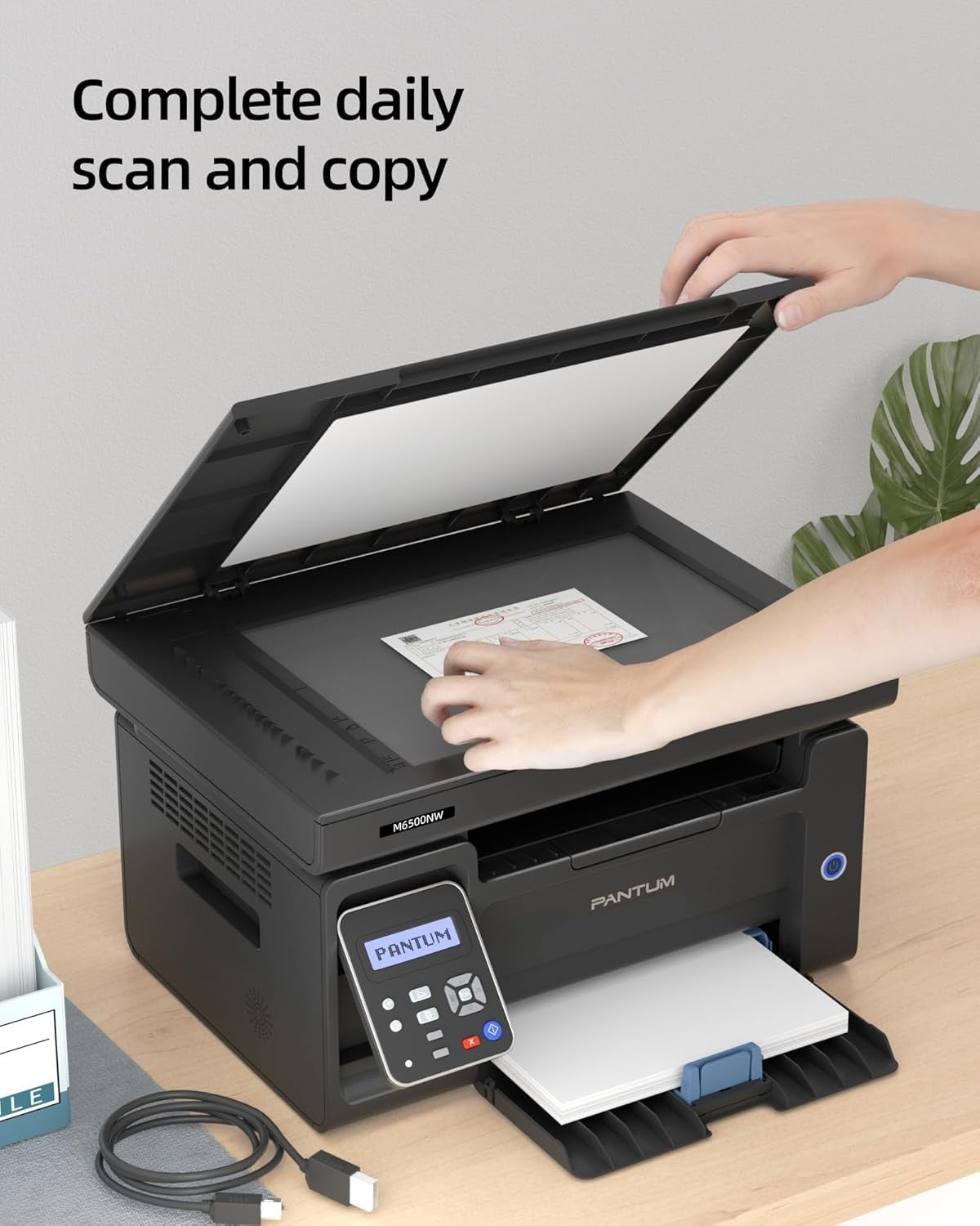 Black Mono Laser Printer A4 22ppm 3-in-1 Wireless USB Ethernet