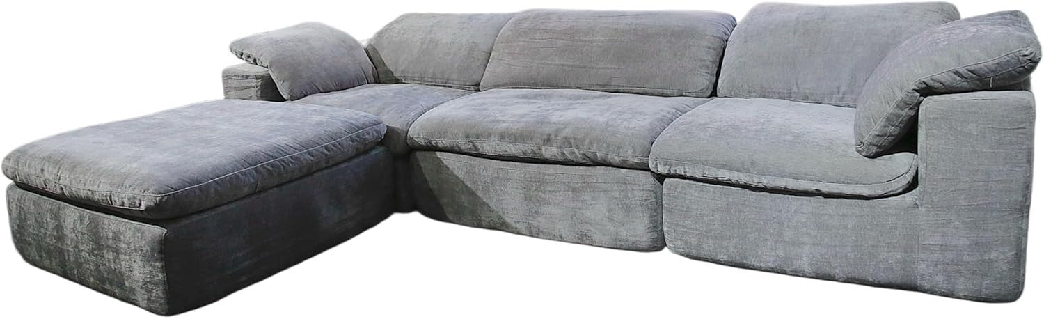 Modular Grey L-Shaped Sofa with Reversible Chaise – Custom Layout Couch
