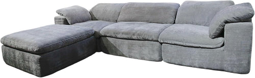 Modular Grey L-Shaped Sofa with Reversible Chaise – Custom Layout Couch