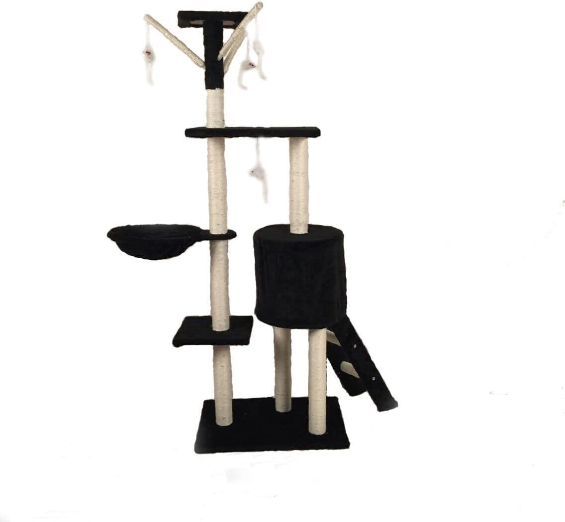 Cat Tree Multi Level Scratching Post Condo Climbing Tower Hammock