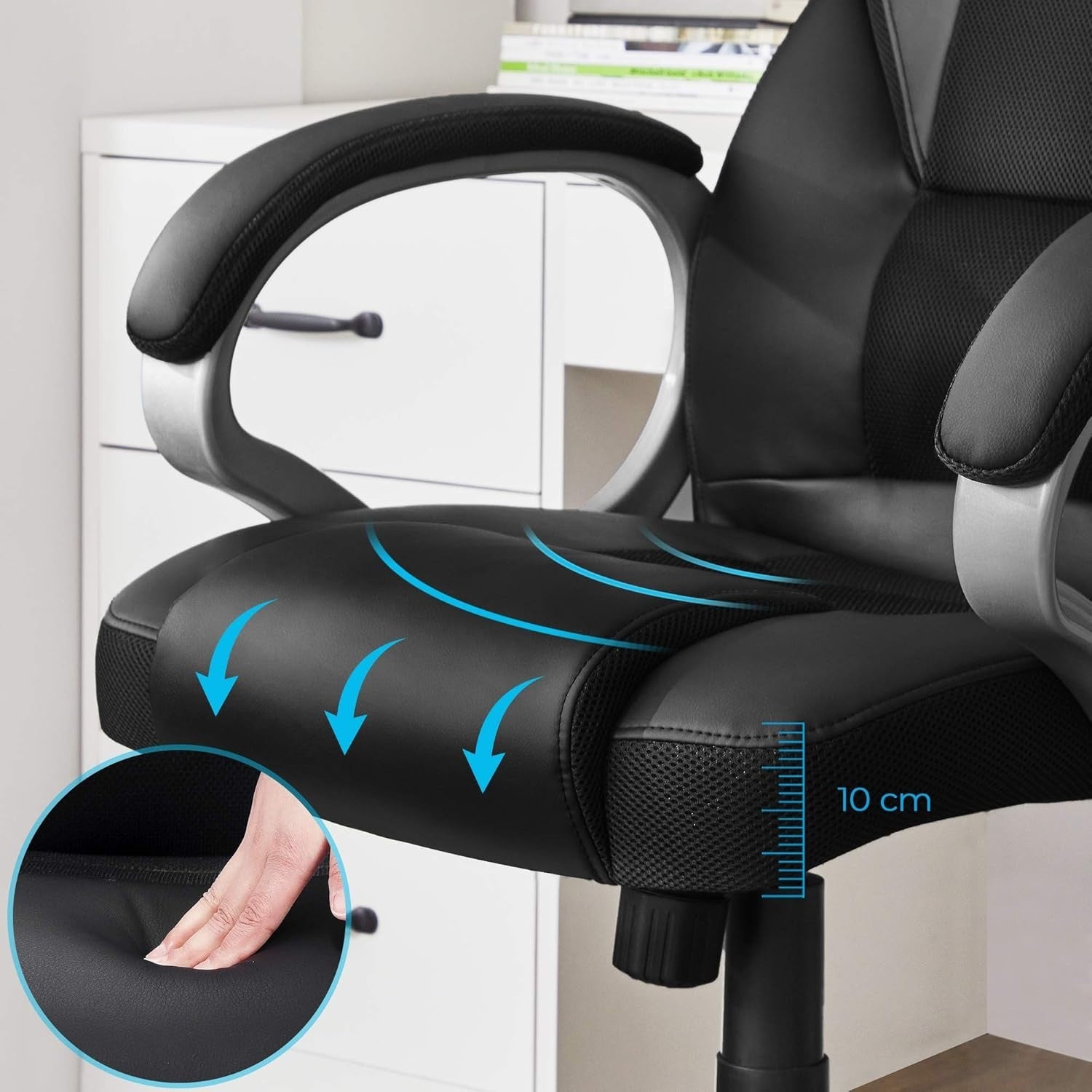 Executive Ergonomic Office Chair PU Leather Recliner Heavy Duty 150KG Support