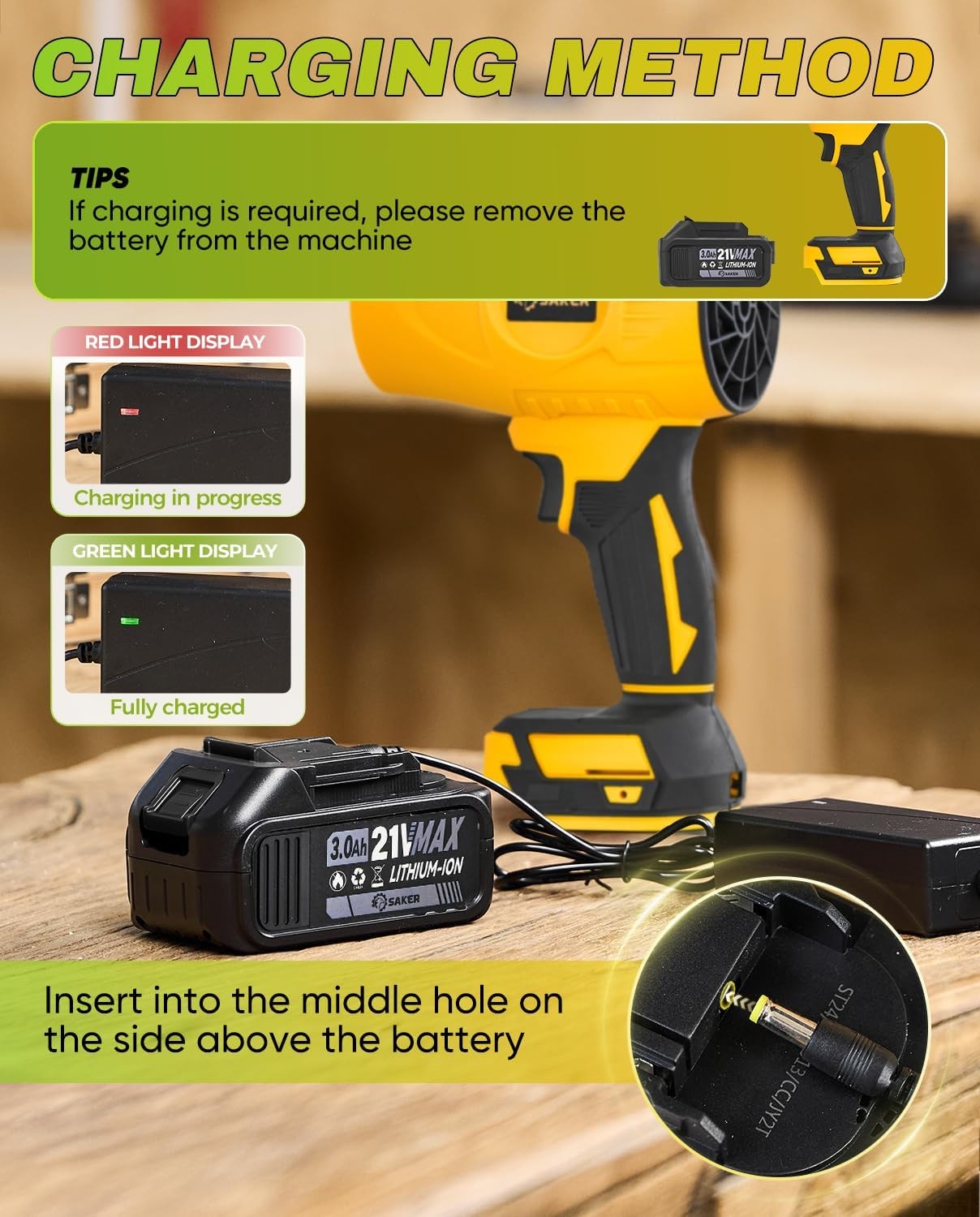 Cordless Leaf Blower 180000RPM Adjustable Speed with 2 Batteries Portable