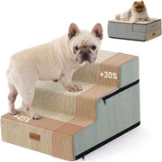 5-Step Extra Wide Dog Stairs for Bed Foam Ramp Non-Slip Grey 58cm H