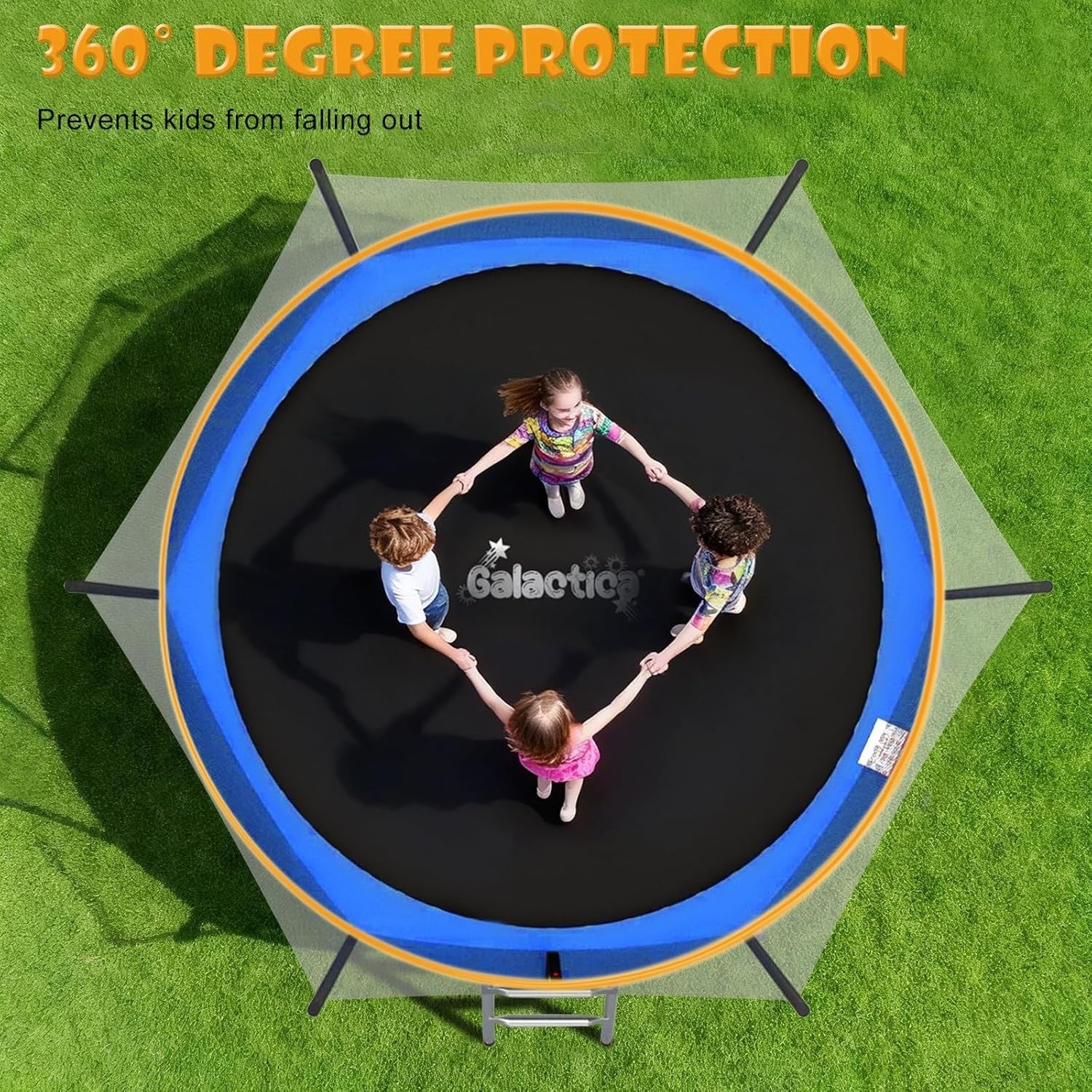 10ft Outdoor Garden Trampoline Kids Safety Net Ladder Set