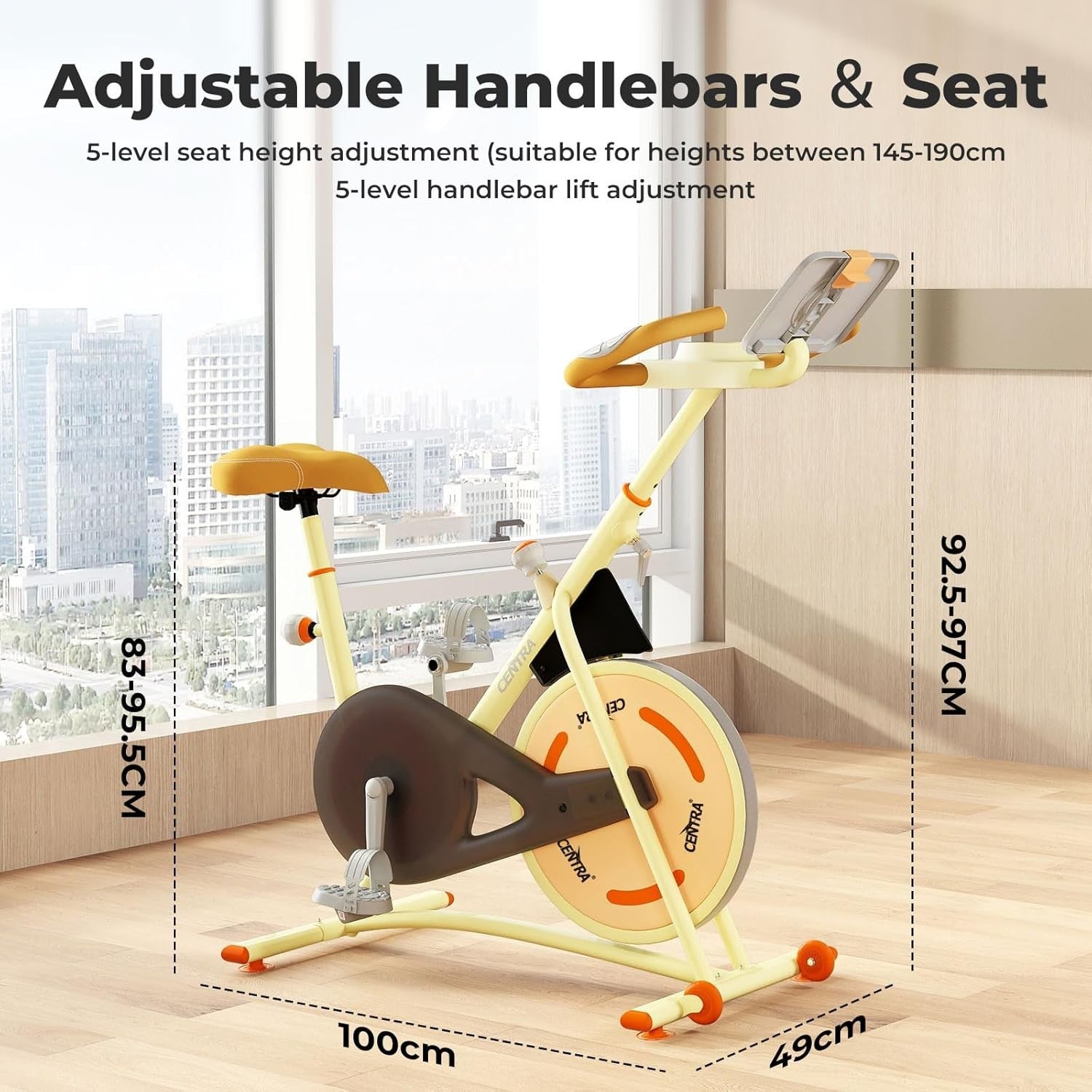 Silent Magnetic Exercise Bike w/ APP, LCD Display, Adjustable Seat, 120kg