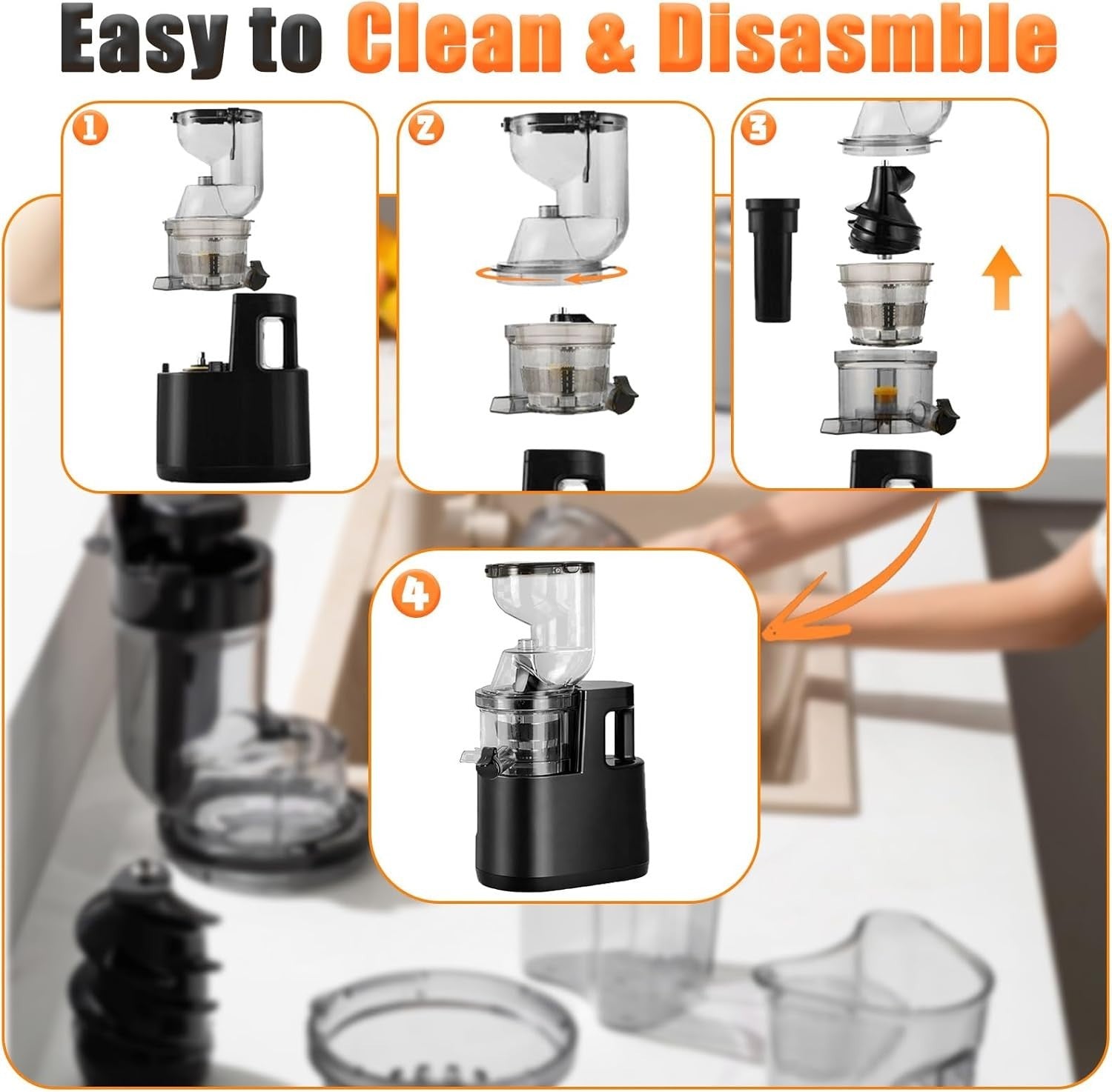 Cold Press Juicer 500W 83mm Wide Chute Slow Masticating High Yield Extractor