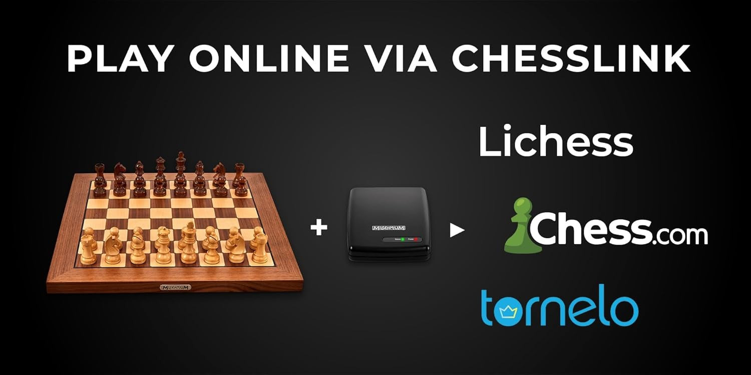 Luxury Wooden Electronic Chess Board with Piece Recognition & LED Indicators