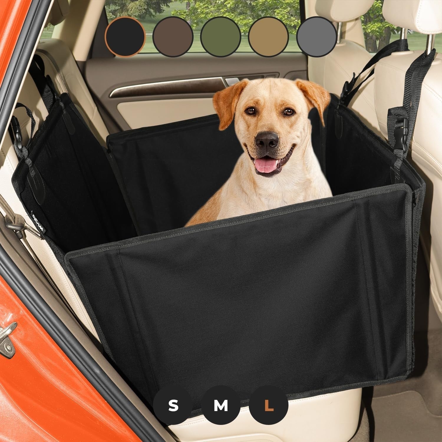 Waterproof Dog Car Seat Large Pet Booster Back Seat Carrier Safety Belt