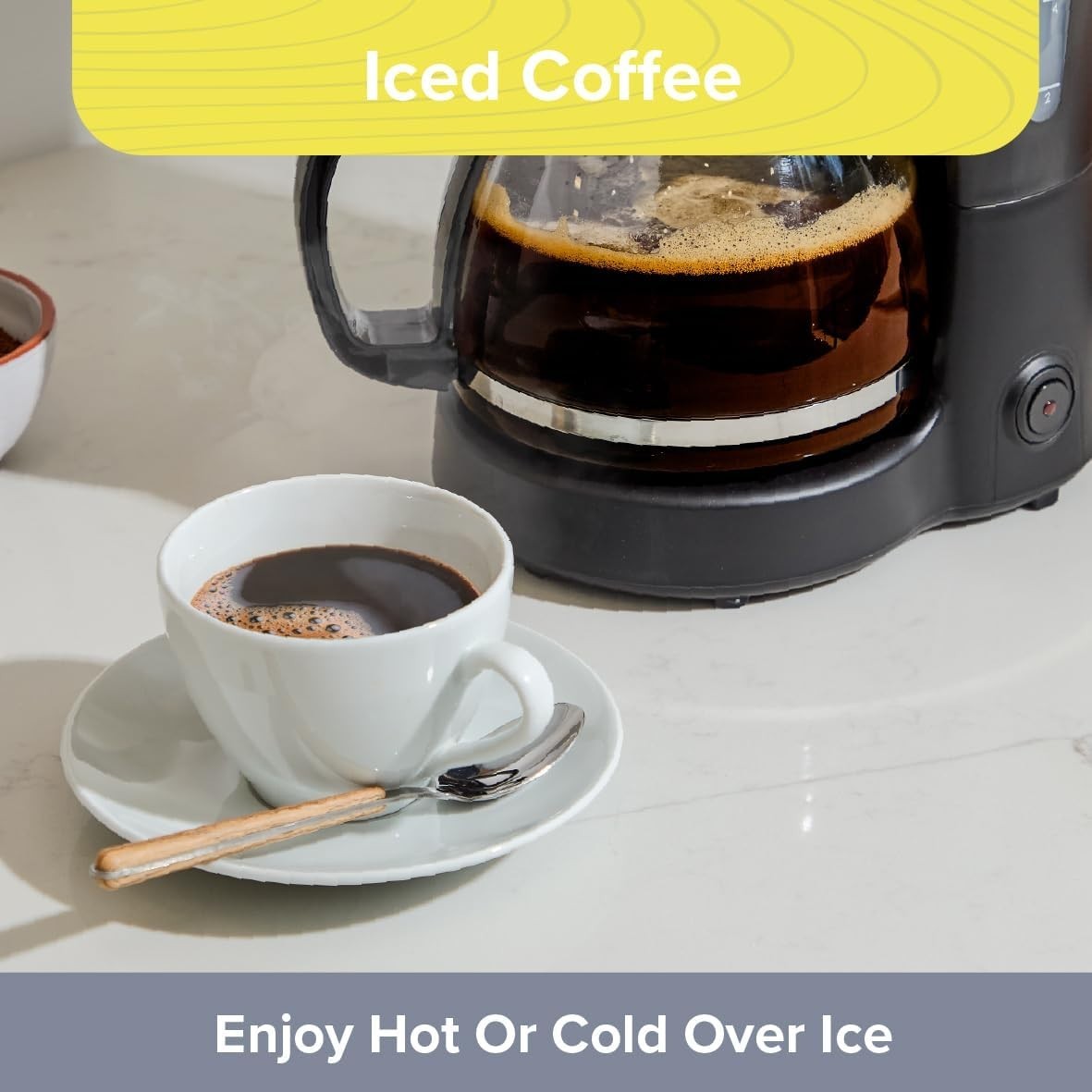 Large Capacity Filter Coffee Machine 1.25L Anti-Drip Reusable Filter Easy Clean