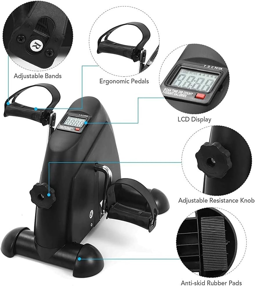 Electric Mini Pedal Exerciser LCD Seated Fitness Rehab Bike