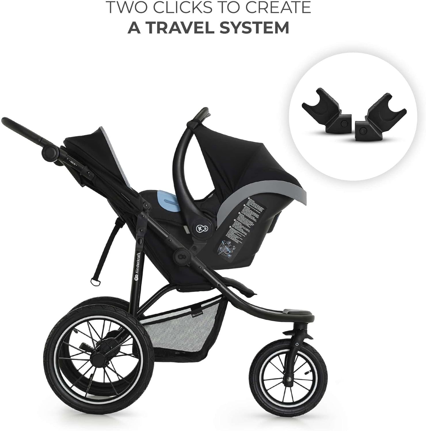 All Terrain Baby Buggy Jogger Pneumatic Tyres Reclining 22kg