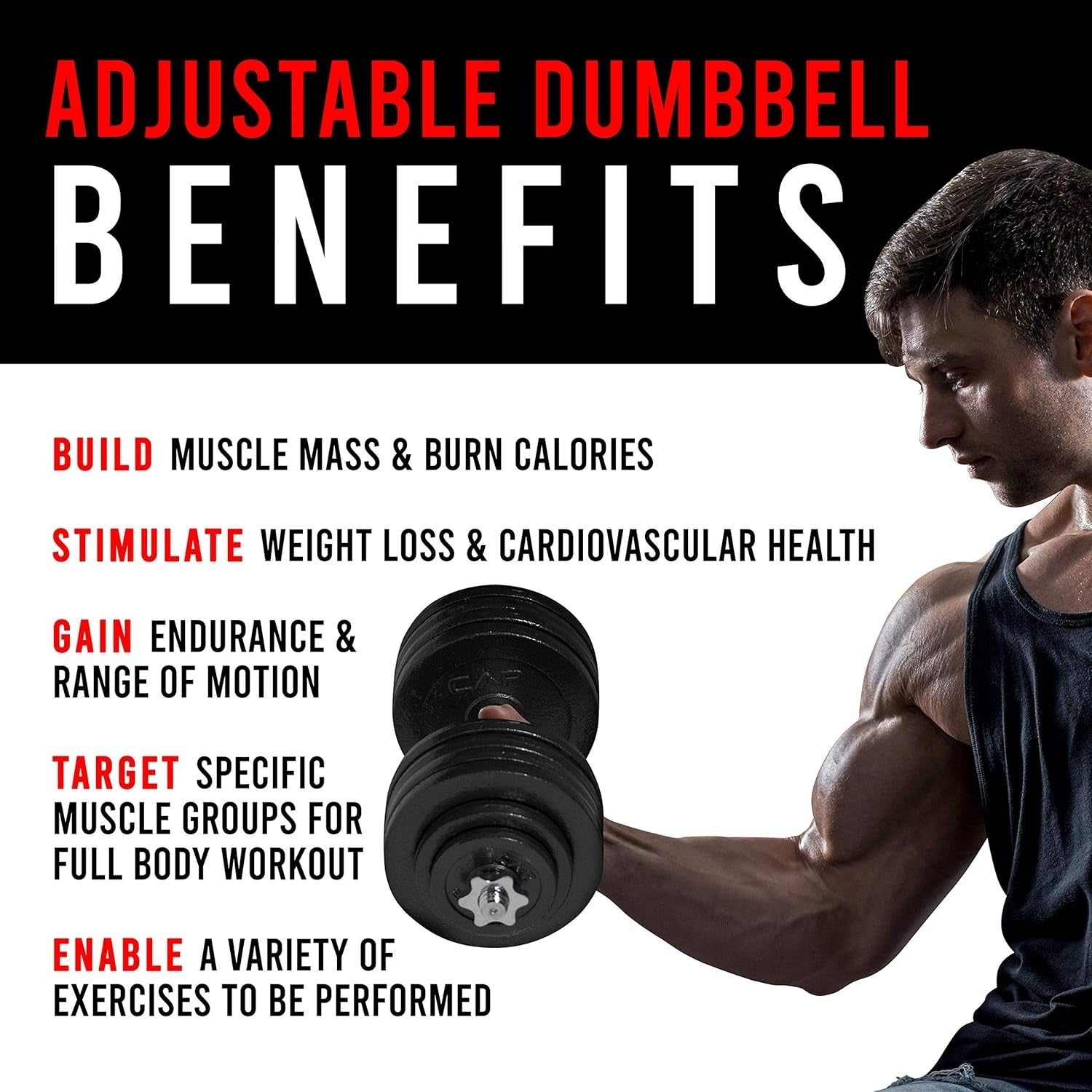 105LB Adjustable Dumbbells Pair Star Lock Cast Iron Home Gym Weights