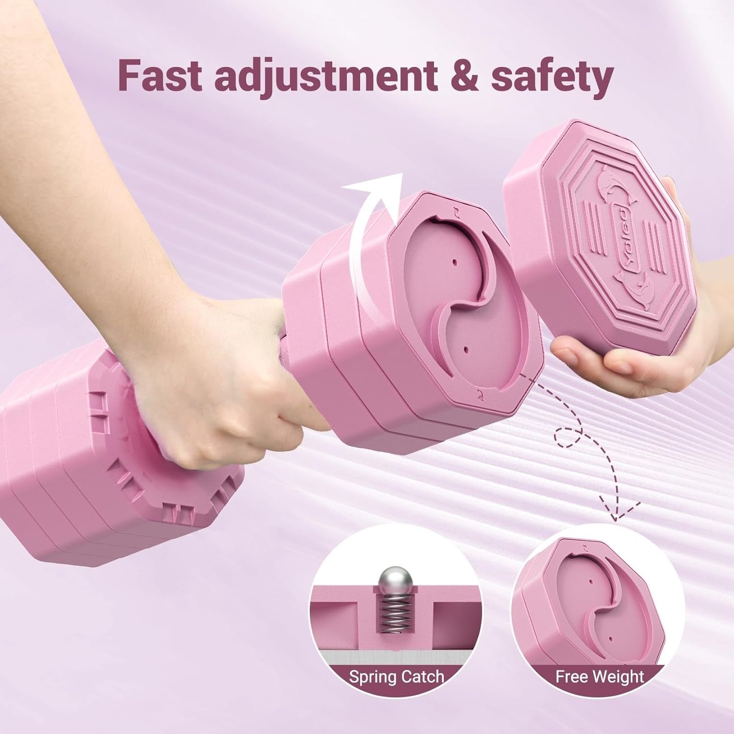 Adjustable Dumbbell Set 2–5KG Each Non-Slip Hand Weights Home Gym Women