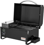 Portable Pellet Smoker BBQ Grill Tabletop 2-Tier Outdoor Cooker Auto Temp