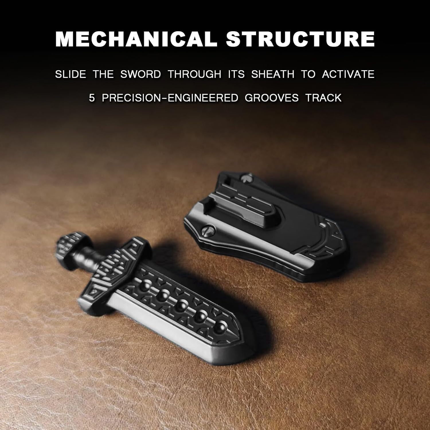 Metal Sword Fidget Slider Clicker EDC Stress Relief Pocket Toy